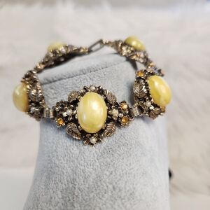Vintage Unsigned Selro Selini Style Bracelet Faux Baroque Pearls Victorian 60s